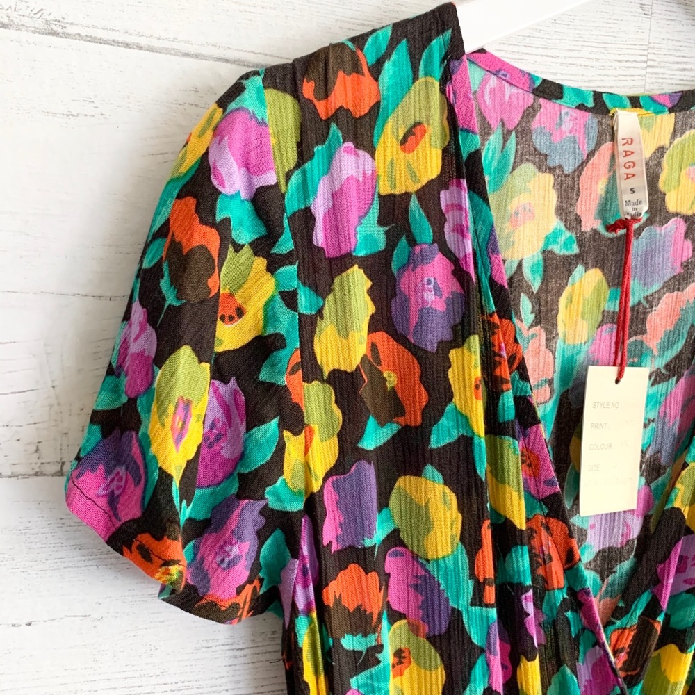 Raga Black Floral Wrap Dress - Picture 7 of 15